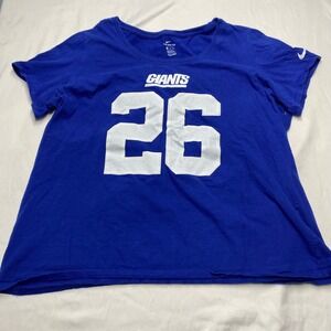 Nike New York Giants Saquon Barkley 26 T-Shirt womens XXL Blue NFL Graphic Tee